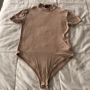 Yellow & white striped body suit